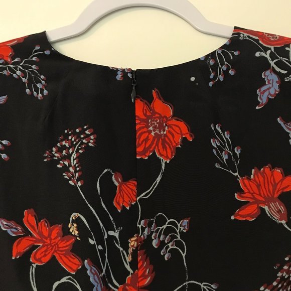 Madewell Silk Dress Windblown Poppy Print 00 - Picture 8 of 13